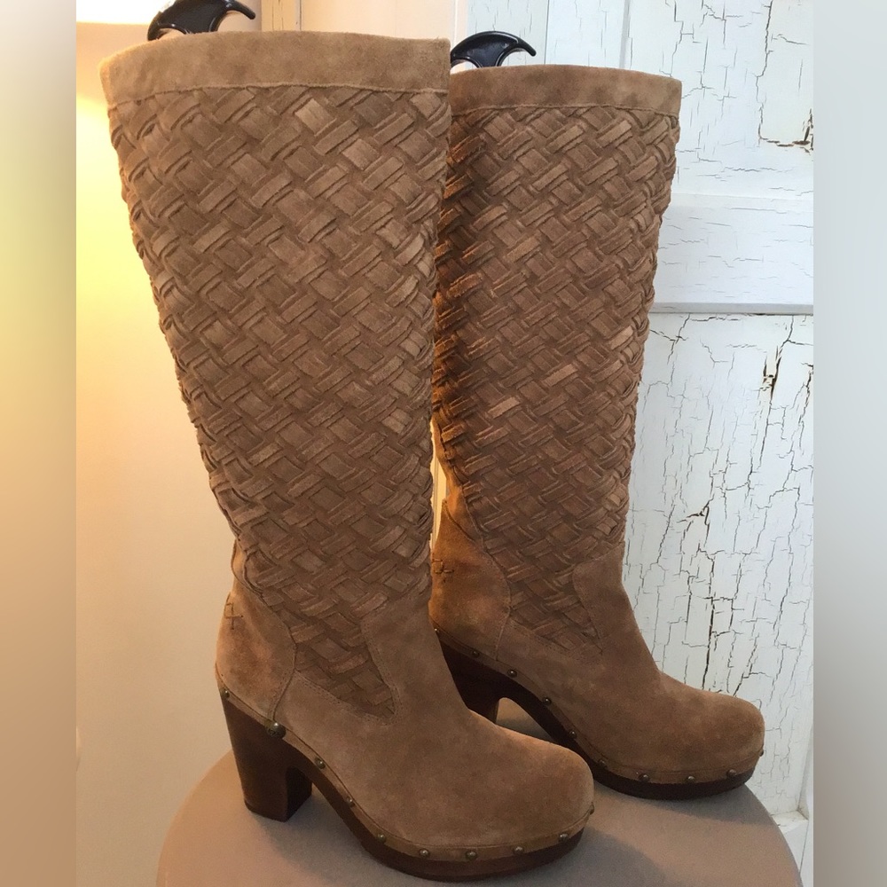 UGG Australia Tall Suede Basketweave Boots